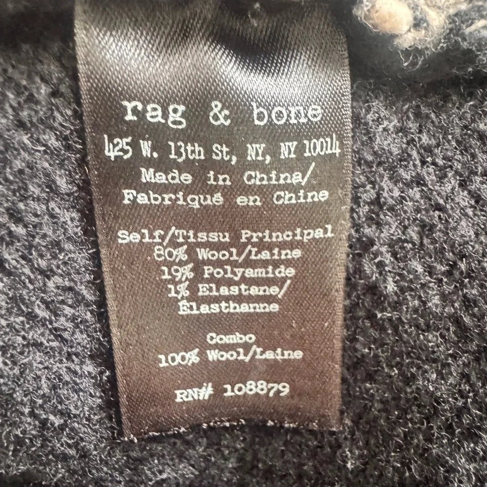 rag & bone Black/White  Crew Neck Sweater Size XS 100% Wool